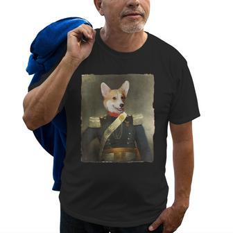 Funny Gorgi Dog Military Uniform Painting Gorgi Dog Mom Dad Old Men T-shirt | Mazezy