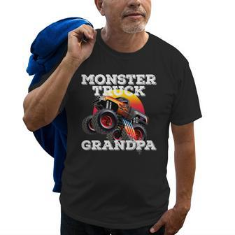 Funny Grandpa Monster Truck Idea For Birthday Party Gift For Mens Old Men T-shirt | Mazezy