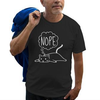 Funny Lazy Bored Cat For Cat Mom Cat Dad Cat Lover No Meme Old Men T-shirt | Mazezy AU
