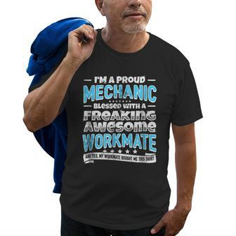 Funny Mechanic Gift Cohort Awesome Workmate Old Men T-shirt | Mazezy