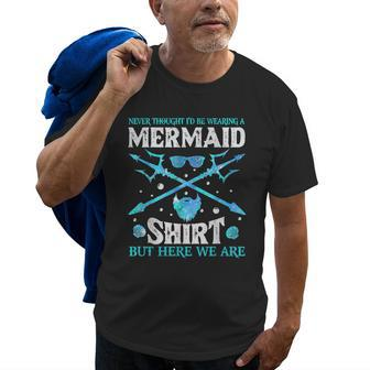 Funny Mermaid For Papa Dad Grandpa Big Brother Swimmer Gift For Mens Old Men T-shirt | Mazezy