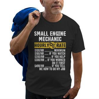 Funny Vintage Small Engine Repair Mechanic Hourly Rate Gift For Mens Old Men T-shirt | Mazezy