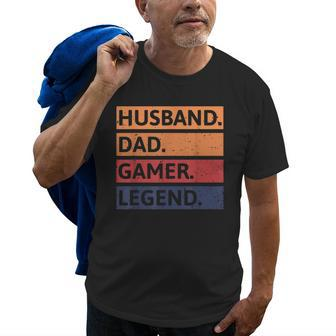 Gamer Dad Funny Husband Dad Video Game Legend Fathers Day Old Men T-shirt | Mazezy