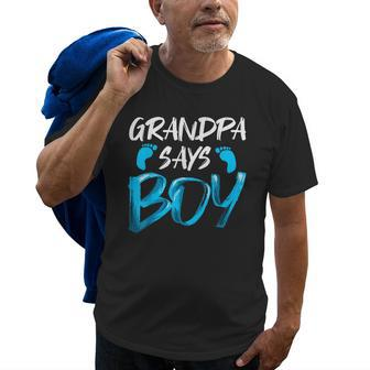 Gender Reveal Grandpa Says Boy Future Grandfather Gift For Mens Old Men T-shirt | Mazezy