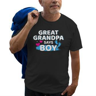 Gender Reveal Great Grandpa Says Boy Matching Baby Party Gift For Mens Old Men T-shirt | Mazezy