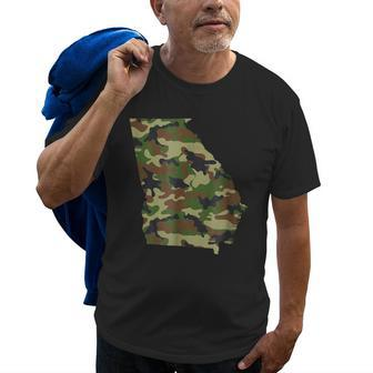 Georgia Military Green Camouflage State Old Men T-shirt | Mazezy