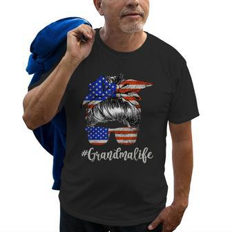 Grandma Life Usa Flag American Independence Day 4Th Of July Old Men T-shirt | Mazezy