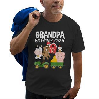 Grandpa Birthday Crew Farm Animals Barnyard Tractor Party Old Men T-shirt | Mazezy