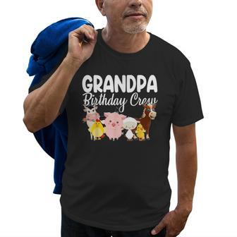 Grandpa Birthday Crew Farm Animals Birthday Party Farmer Old Men T-shirt | Mazezy