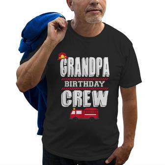 Grandpa Birthday Crew Fire Truck Fireman Party Old Men T-shirt | Mazezy
