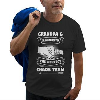 Grandpa Granddaughter A Perfect Chaos Team Gift Old Men T-shirt | Mazezy