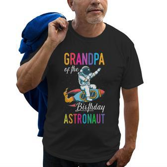 Grandpa Of The Birthday Astronaut Space Bday Party Old Men T-shirt | Mazezy