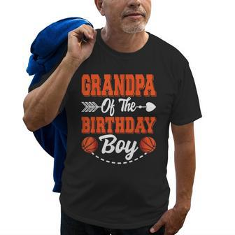 Grandpa Of The Birthday Boy Basketball Matching Family Party Old Men T-shirt | Mazezy