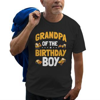 Grandpa Of The Birthday Boy Construction Worker Bday Party Old Men T-shirt | Mazezy UK