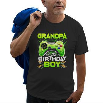 Grandpa Of The Birthday Boy Matching Video Gamer Birthday Gift For Mens Old Men T-shirt | Mazezy