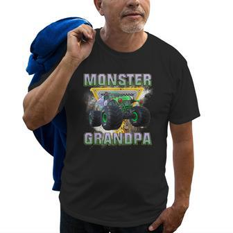 Grandpa Of The Birthday Boy Monster Truck Birthday Gift For Mens Old Men T-shirt | Mazezy