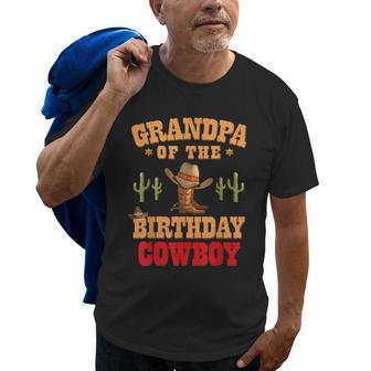 Grandpa Of The Birthday Cowboy Themed Birthday Boy Cowboy Old Men T-shirt | Mazezy
