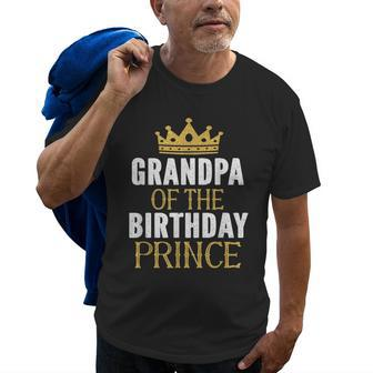 Grandpa Of The Birthday Prince Boys Bday Party Gift For Him Old Men T-shirt | Mazezy CA