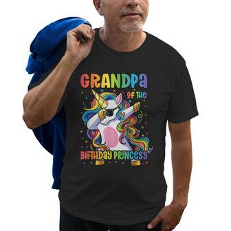 Grandpa Of The Birthday Princess Dabbing Unicorn Girl Gift For Mens Old Men T-shirt