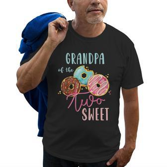Grandpa Sweet Two Donut Birthday Party Theme Girl Old Men T-shirt | Mazezy