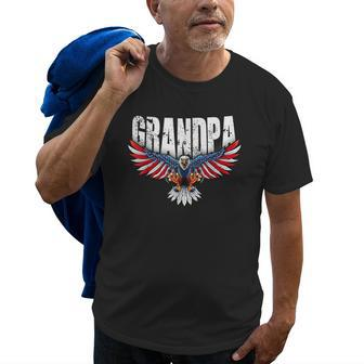 Grandpa Vintage Usa Flag Bald Eagle Patriotic 4Th Of July Gift For Mens Old Men T-shirt