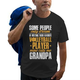 Grandpa Volleyball Player Team Sport Spiker Grandfather Old Men T-shirt | Mazezy
