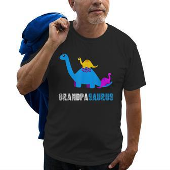 Grandpasaurus Funny Grandpa Dinosaur Old Men T-shirt Graphic Print Casual Unisex Tee | Mazezy