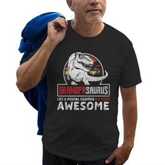 Grandpasaurus Like A Normal Grandpa But More Awesome Retro Old Men T-shirt | Mazezy