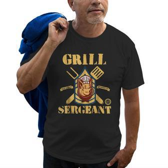 Grill Sergeant Bbq Grilling For Grandpa Fathers Day Old Men T-shirt | Mazezy