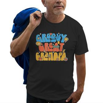 Groovy Great Grandpa 70S Grandfather Family Reunion Party Old Men T-shirt | Mazezy