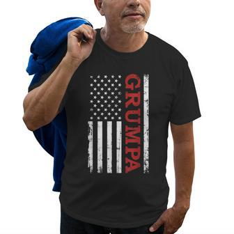 Grumpa Us American Vintage Flag For Grandpa Gift For Mens Old Men T-shirt | Mazezy