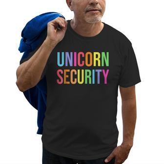 Halloween Dad Mom Daughter Costume Unicorn Security Old Men T-shirt | Mazezy