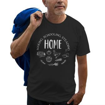 Homemaking Homeschooling Homesteading Homeschool Mom Dad Old Men T-shirt | Mazezy