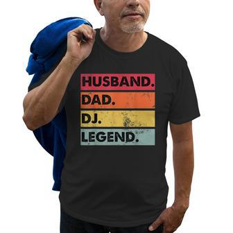 Husband Dad Dj Legendfunny Dj Discjockey Music Player Old Men T-shirt | Mazezy