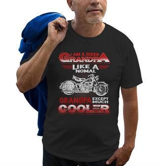 I Am A Biker Grandpa Cool Motorbike Chopper Gift Gift For Mens Old Men T-shirt | Mazezy