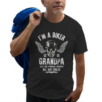 I Am A Biker Grandpa Just Like A Normal Grandpa Old Men T-shirt | Mazezy