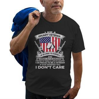 I Am A Grumpy Veteran Military Old Men T-shirt | Mazezy