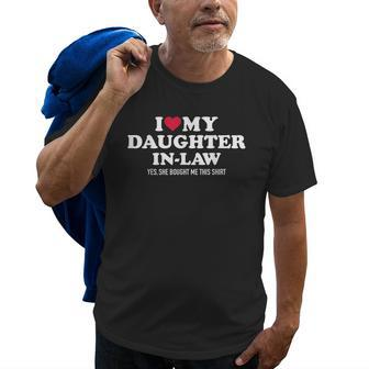 I Love Daughterinlaw For Fatherinlaw Old Men T-shirt | Mazezy