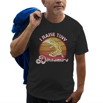 I Raise Tiny Dinosaurs Leopard Gecko Mom Dad Reptile Pet Old Men T-shirt | Mazezy