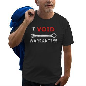 I Void Warranties Funny Mechanic Diy Old Men T-shirt | Mazezy