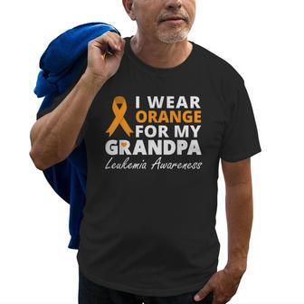 I Wear Orange For My Grandpa T Ribbon Family Warrior Old Men T-shirt | Mazezy