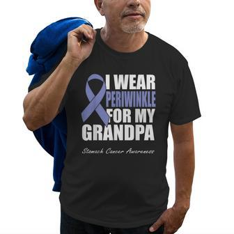 I Wear Periwinkle For My Grandpa Stomach Cancer Awareness Old Men T-shirt | Mazezy