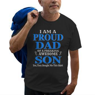 Im A Proud Dad Of A Freaking Awesome Son Father Day Old Men T-shirt | Mazezy