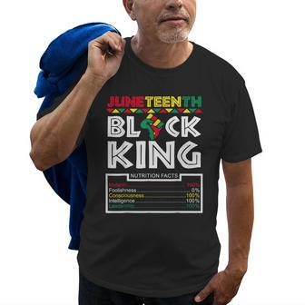 Junenth Black King Melanin Dad Fathers Day Men Daddy Old Men T-shirt | Mazezy