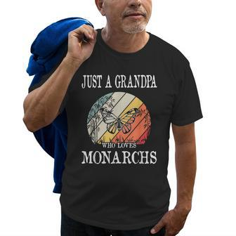 Just A Grandpa Who Loves Monarchs Gift Old Men T-shirt | Mazezy