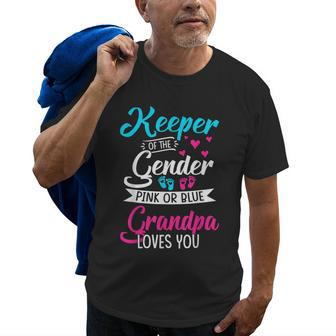 Keeper Of The Gender Grandpa Loves You Baby Announcement Old Men T-shirt | Mazezy AU