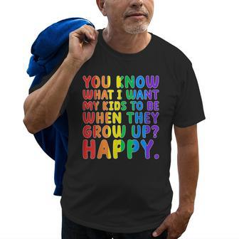 Lgbt Awareness Parents Mom Dad Gay Pride Rainbow Les Bi Tran Old Men T-shirt | Mazezy