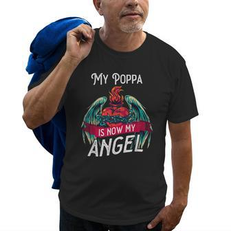 Loving Memory Loss Of My Poppa Angel In Heaven Old Men T-shirt | Mazezy
