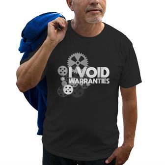 Mechanic I Void Warranties Engine Mechanic Gift Lgt Old Men T-shirt | Mazezy