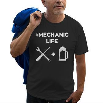 Mechanic Life Beer Funny Gift T Old Men T-shirt | Mazezy